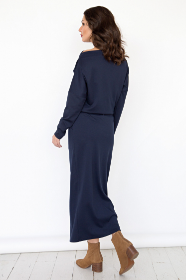Платье длины миди "Анжелика" (темно-синее) П1727